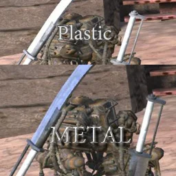 Weapons look metallic